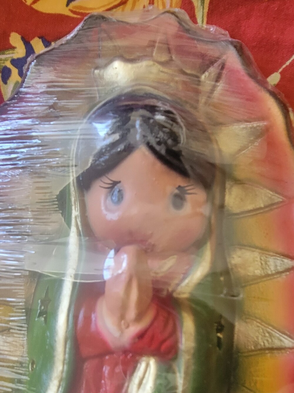 RESERVED Mother Mary Colorful Mexican Ceramic Bank Figurine - Picture 2 of 5